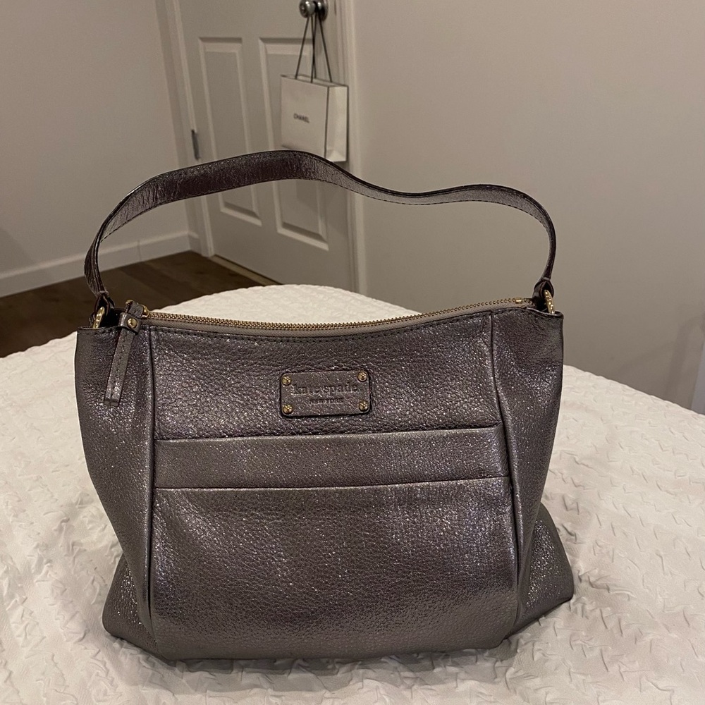 Kate Spade Silver Leather Bag